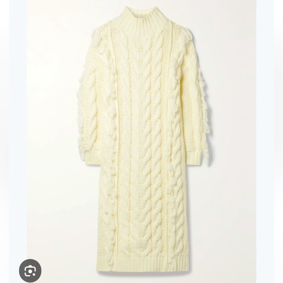 FARM Rio Fringed Cable-Knit Midi Dress - Picture 1 of 7